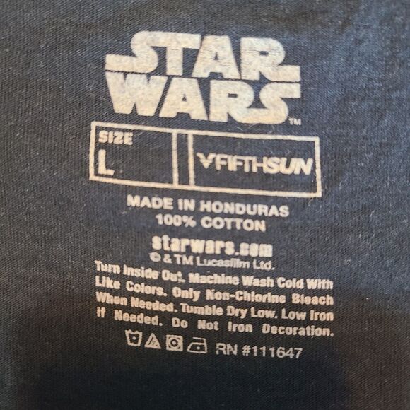 Star Wars Fifth Sun Graphic T Shirt The Mandalorian Baby Yoda Black Mens L - Picture 8 of 8